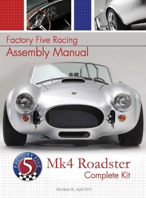 Factory Five Racing Mk4 Roadster Assembly Manual Complete Kit Cover